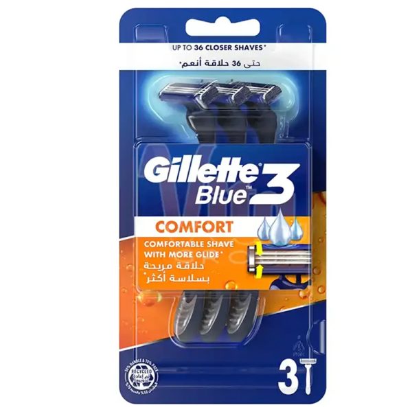 خودتراش ژیلت مدل Blue 3 Comfort بسته ۳ عددی