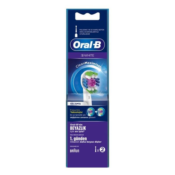 سری یدک مسواک برقی اورال-بی مدل تری دی وایت(2عددی) Oral-B 3D White