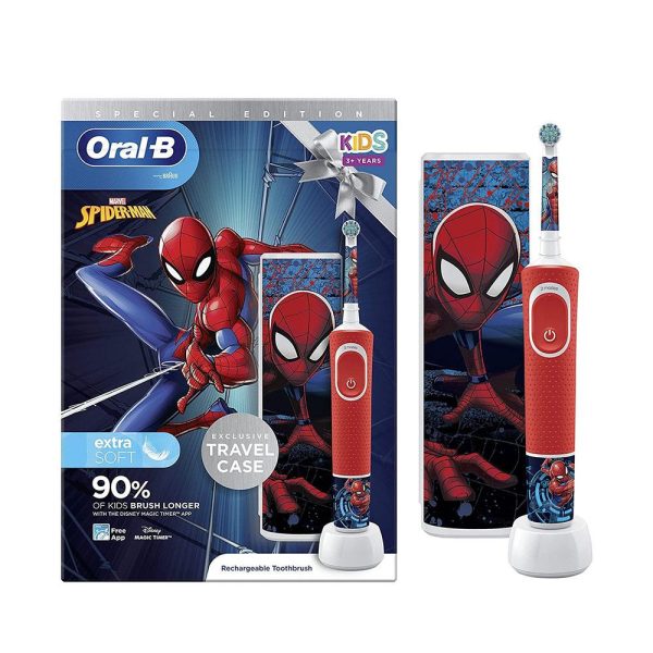 مسواک برقی کودک اورال بی با طرح اسپایدرمنOral-B Marvel SpiderMan Kids Electric Toothbrush