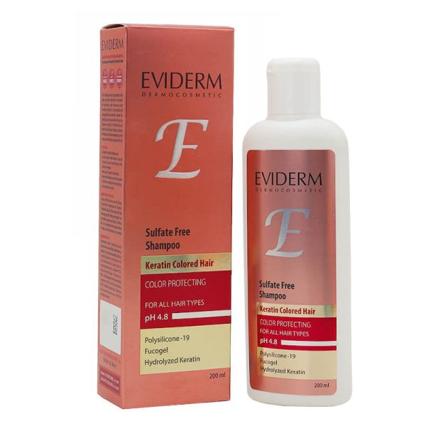 شامپو فاقد سولفات کراتینه موی رنگ شده اویدرم Eviderm Sulfate Free Keratin Colored Hair