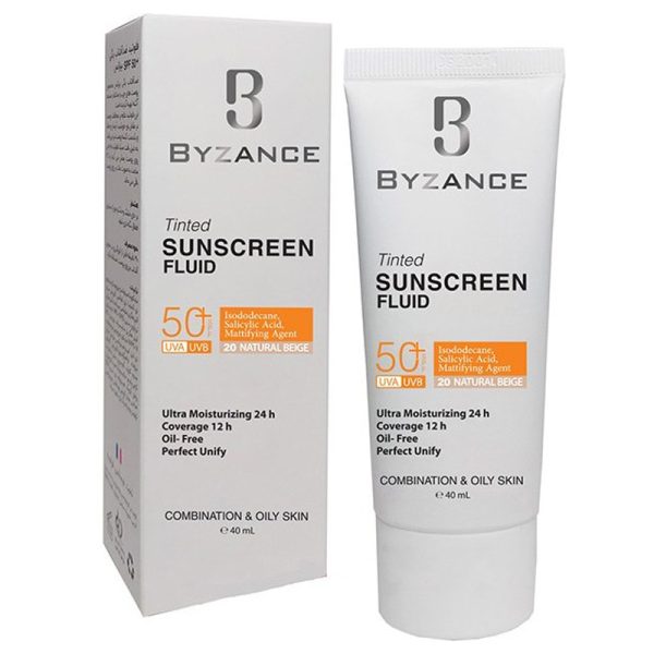 کرم ضدآفتاب رنگی برای پوست خشک SPF50(سه رنگ) Byzance Sunscreen Fluid