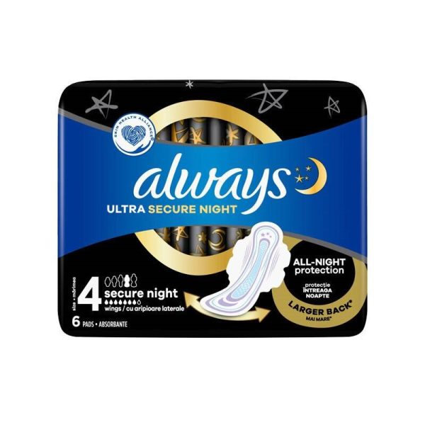 نوار بهداشتی شب آلویز always ultra secure night سایز 4