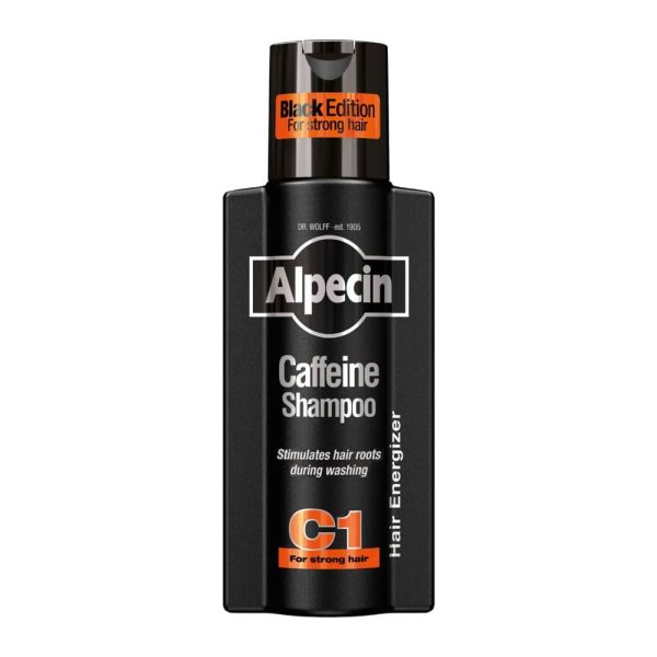شامپو ضد ریزش کافئین آلپسین مدل Black Edition
