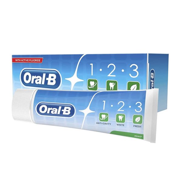 خمیردندان 1 2 3 اورال-بی مدل بیگ پک فرش (75میل) Oral-B 123 Extra Fresh-ghafkala777(1)