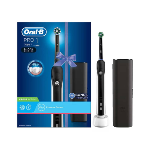 مسواک برقی اورال-بی PRO 1 680 Black Edition اورجینال با فشارسنج هوشمند و کیف مسافرتی رایگان